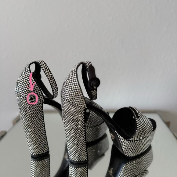 EUC PRADA Embellished satin platform sandals $2,100 39 - Picture 14 of 17